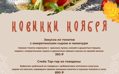 Новинки ноября в «Тбилисо» Новинки ноября в «Тбилисо»
