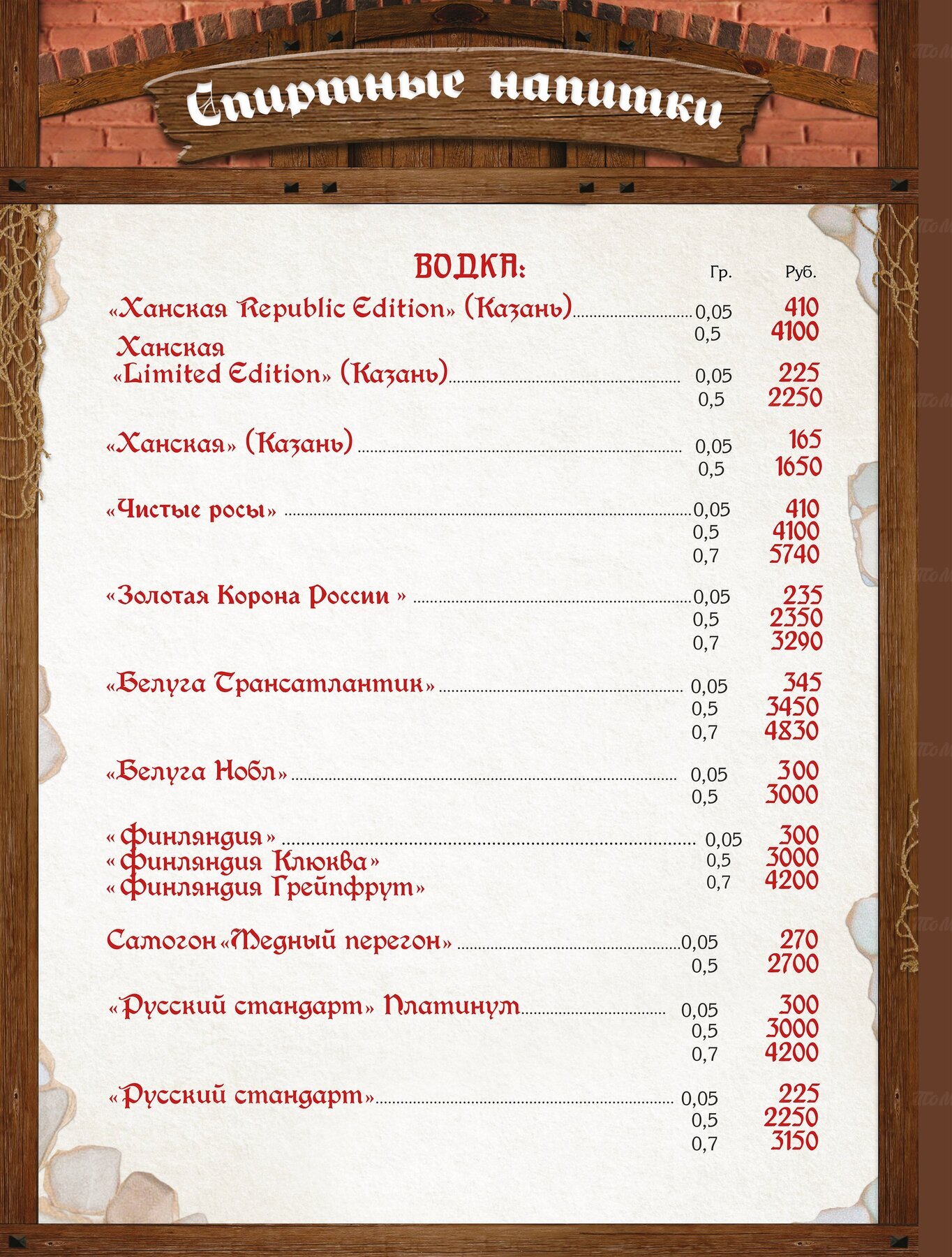 Меню и цены пивного ресторана Beerhouse (Бирхаус) на Астрономической улице фото 25