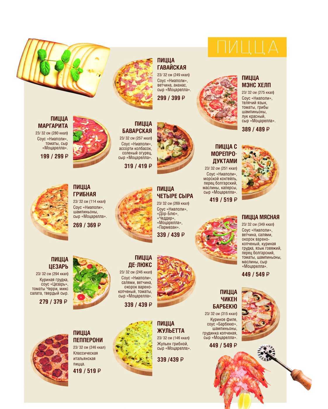 пицца маргарита сколько калорий в одном кусочке фото 6
