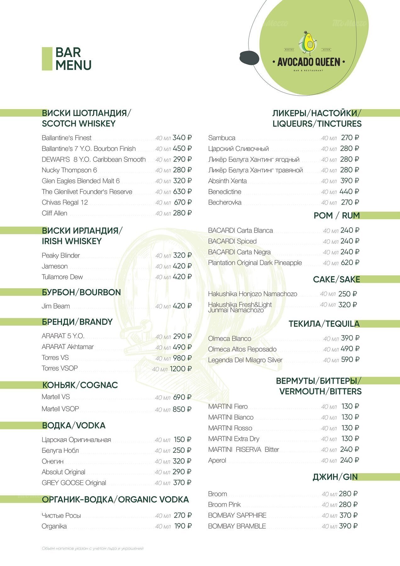 Меню и цены ресторана Авокадо Квин (Avocado Queen) на Будённовском проспекте фото 12